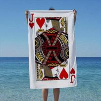 1pc Playing Card Jack of Hearts Beach Towel - Quick-Dry Microfiber, Sand-Resistant, Lightweight & Absorbent for Swimming, Campin W40*H60(CM)