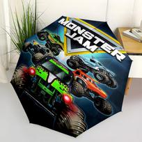 Monster Trucks, Monster Jam Themed Automatic Opening and Closing Umbrella, Compact Travel Umbrella, Lightweight and Portable, Suitable for B