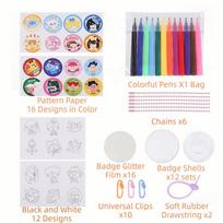 Manual Press Badge Maker Machine Reusable DIY Badge Press Machine Round Badge Interchangeable Die Badge Maker Tool