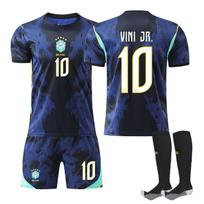2026 FIFA Pasaulio taurė Brazilija Išvykos #10 VINI JR Sportiniai treniruočių marškinėliai su kojinėmis Paaugliams Vaikams Suaugusiems Individualus vardas Futbolo aprangos komplektai 16