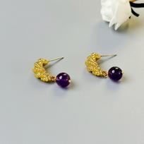 Advanced Sense, Round Temperament, Spiral Pattern Agate Stone Earrings, Fashionable And Simple Earrings. auksas