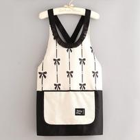 Waterproof Kitchen Apron Bowknot Cooking Baking Bibs Catering Work Clothes  for Home Kitchen 02