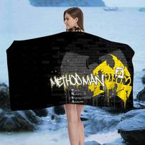 WU-T--TANG CLAN Microfiber Blanket Quick Drying Beach Towels Oversized Printing Super Absorbent Pool Towel Blanket W30*H60(CM)