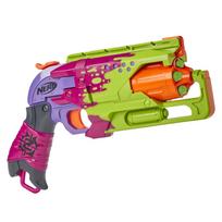 NERF Zombie Strike Hammer Shot Blaster Pullback Hammer Blast Includes 5 Official Zombie Strike Darts Splatter Color Scheme - Action, - (Amazon
