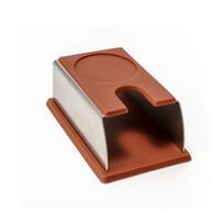 Stainless Steel Coffee Tamper Station Non-Slip Trapezoidal Design Coffee Tamper Holder Multifunctional Silicone Bottom kava