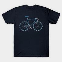 Men Black Print T-shirt Bike Anatomy No-Cut Transfer Paper Print Cotton Tshirt S juoda