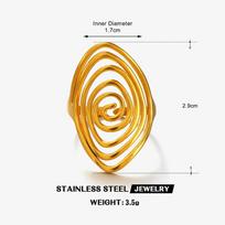 LATS Creaive Stainless Steel Spiral Ring for Women Man Minimalist Irregular Twisted Swirl Rings Fashion Jewelry Unique Gifts resizable
