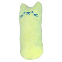 Interactive Plush Catnip Toy for Cats Funny Chewing Vocal Cat Mint Teething Toy with Claws Thumb Bite Kitten Playtime Accessory geltona