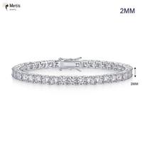 Subtilus pilnas mozanito teniso apyrankė, paauksuota 925 sidabro, D spalvos, laboratorijoje sukurtas deimantinis apyrankė moterims, vyrams 16cm (6inch)&Full Moissanite