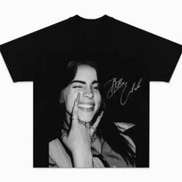 Billie Eilish Portrait Graphic T shirt Cotton Unisex Y2k Men‘s Women's T-Shirt Oversized Popular Vintage Bootleg Tee Fans Gifts 4XL
