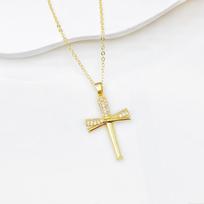 Hot Sale Sporty Style Baseball Bat Cross Pendant Necklace Creative for Men Women Daily Party High-Quality Zircon Birthday Gift