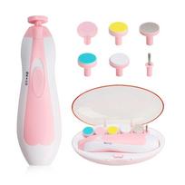 Multifunction Electric Baby Nail Trimmer Anti-clamping Anti-scratch Toes Fingernail Cutter Rotatable 6 Grinding Heads mėlyna