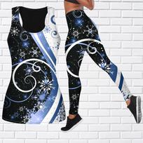 „Snowflake Curve Print“ jogos apranga moterims Madinga treniruotė Antblauzdžiai Fitnesas Sportas Laisvalaikio jogos kelnės XS mėlyna