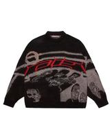 Mergaitės megztiniai Megztiniai Creative Stripes Moteriški megzti gatvės drabužiai Oversized Harajuku O Neck Trikotažas Vyriški drabužiai M