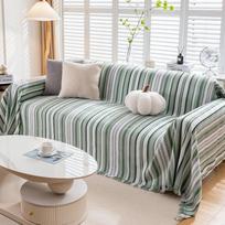 Stripe šenilinė sofos užvalkalo rankšluostis Paprastas sofos rankšluostis vientisas baldų apsaugas, skirtas visą sezoną neslystantis užvalkalas. 180x130cm1pcs gray