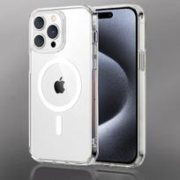 Magsafe Clear Phone Case for IPhone 15 Pro 13 11 12 14 Pro Max Plus 12 13 Mini Wireless Charging Shockproof Back Full Protection Cover for iPhone 13 smėlis