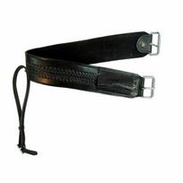Vakarietiškas odinis galinis diržas Latigo, vafliu štampuotas, rankomis raižytas, šoninis diržas. 36 Inch juoda