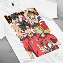 Haikyuu T-shirt Volleyball Kuroo Tetsurou Kozume Kenma Anime Giift Shirt All Size S balta