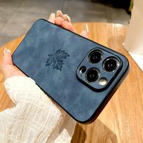Leather Retra Case For iPhone 17 Air 16 15 14 13 12 11 Pro Max Plus 16E iPhone15 iPhone14 iPhone13 iPhone12 Comfortable Cover For iPhone 17 tamsiai mėlyna spalva
