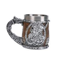 450ml Valhalla Vikingų Nerūdijančio Plieno Nordic Statinė Drakono Valties Kariūnas Ragas Kaukolė Alaus Puodelis Bokalas Stein Taurė Derva Žmogus Stiklas 401-500ml juoda