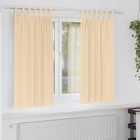 Užuolaidos su žiedais blokuojančios šviesą 2 pcs Kreminė