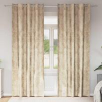 Aksominio tipo užuolaidos 2 pcs Kreminė 245 x 140 cm Aksomas