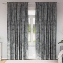 Aksominio tipo užuolaidos 2 pcs Pilka 245 x 140 cm Aksomas
