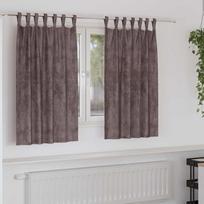 Aksominio tipo užuolaidos 2 pcs Ruda 140 x 140 cm Aksomas