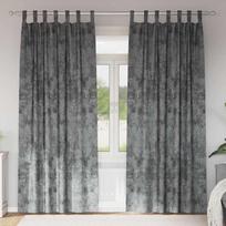 Aksominio tipo užuolaidos 2 pcs Pilka 260 x 140 cm Aksomas