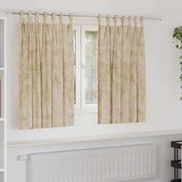 Aksominio tipo užuolaidos 2 pcs Kreminė 140 x 140 cm Aksomas