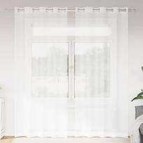 Voile Užuolaida 2 pcs Balta 260 x 140 cm Poliesteris