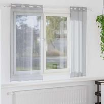 Voile Užuolaida 2 pcs Tamsiai pilka 175 x 140 cm Poliesteris