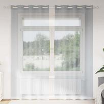 Voile Užuolaida 2 pcs Tamsiai pilka 245 x 140 cm Poliesteris