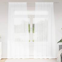 Voile Užuolaida 2 pcs Balta 260 x 140 cm Poliesteris
