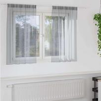 Voile Užuolaida 2 pcs Tamsiai pilka 140 x 140 cm Poliesteris