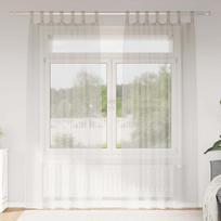 Voile Užuolaida 2 pcs Kreminė 260 x 140 cm Poliesteris