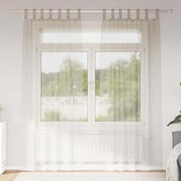 Voile Užuolaida 2 pcs Smėlio 260 x 140 cm Poliesteris