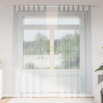 Voile Užuolaida 2 pcs Tamsiai pilka 225 x 140 cm Poliesteris