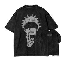 Gojo Satoru Spausdinti Marškinėliai Anime Jujutsu Kaisen Drabužiai Vyrams Moterims Vintage Skalbti Marškinėliai T-shirt Harajuku Marškinėlis S