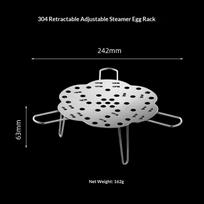 Stainless Steel Egg Steaming Rack Foldable Rust-proof Retractable Steaming Tray Multifunctional Thickened Kitchen Steamer Holder
