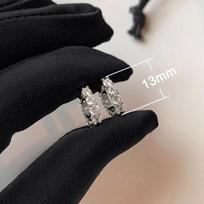 Huitan 13mm/15mm Circle Hoop Earrings Round Cubic Zirconia Copper Color/Gold Color Simple Stylish Women's Earrings Hot Zircon