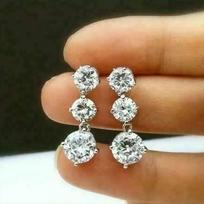 CAOSHI  Simple Design Round Shape Crystal Drop Earrings for Women Fashion Elegant Female Wedding Accessories Exquisite Zircon