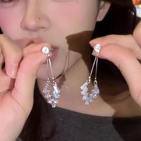Exaggerated Crystal Elegant Water Drop Zircon Earrings for Women Girl Unique Light Luxury Retro High End Y2K Cute Zircon Gift