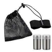 Camping Seasoning Bottle 2pcs Small Pepper Shaker With Lid Stainless Travel Salt Container With Storage Bag For Outdoor Cooking juoda