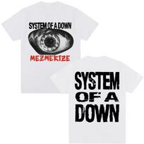 System of a Down Mezmerize Album Eye Clock Graphic T-Shirt, Unisex Rock Streetwear Casual Cotton T-shirt 4XL