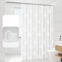Durable EVA Waterproof Shower Curtain Mold-proof Translucent Toilet Curtain with Hooks No Drilling Privacy Curtain Bathroom 70.87x70.87 in