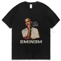 2026 Rapper Eminem T Shirt Women Men Fashion T-shirts Hip Hop Tops Tees Rock Camisetas Boy Tees Summer New Unisex S juoda