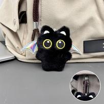 Cute Fish Black Cat Keychain Strawberry Bib Bag Pendant Wings Car Key Ring School Bag Decoration