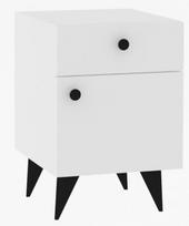 Naktinis staliukas Kalune Design Pila 835PUQ2711, antracito sp./balta sp., 60 cm x 40 cm x 43.8 cm
