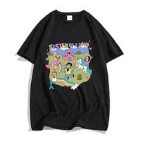 System of A Down Band T-shirt 100% Cotton High Quality Soft Tee-shirt Unisexs Cartoon Graphic Tshirt Unisex Rock Music Streetwear Tees L